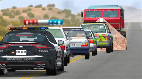 Epic Police Chases Beamng Drive Crashdriven Youtube