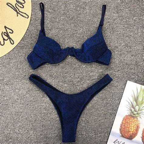 Bikini con aro Sexy bañador Push Up bañador para mujer bañador