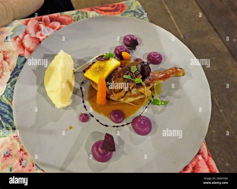 Close Up Pan Seared Foie Gras Served With Crispy Ginger Bread Toast And