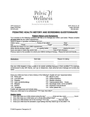 Fillable Online Patient Pediatric Packet 20140605 Fax Email Print