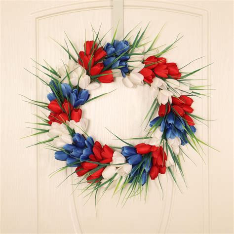 Hanzidakd Wreath July Th Wreath Patriotic Americana Wreath Boxwood