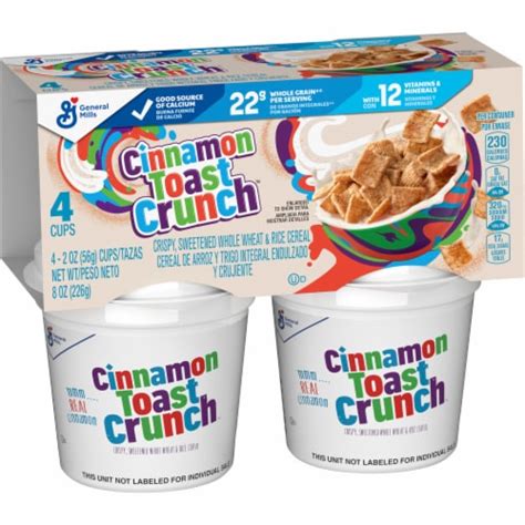 Cinnamon Toast Crunch Breakfast Cereal Cups 4 Ct 2 Oz Ralphs