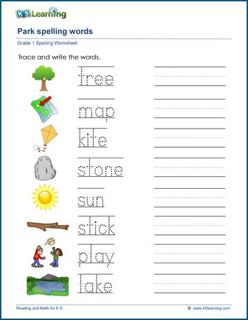 First Grade Spelling Worksheets | K5 Learning 
