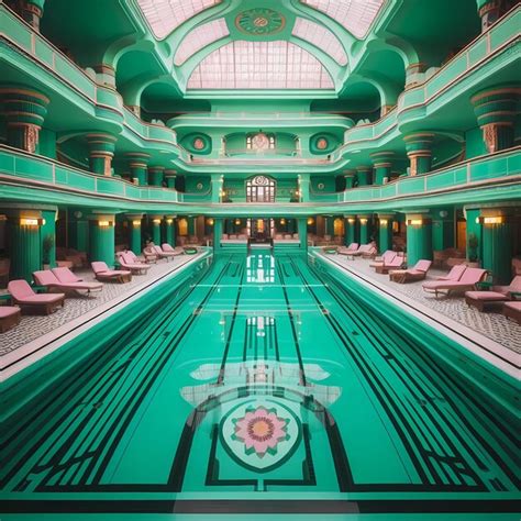 Premium Photo | Indoor pool in a stylized hotel interior