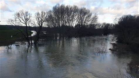 Lippe Hochwasser L Nen Wehr Buddenburg Wald Unter Wasser