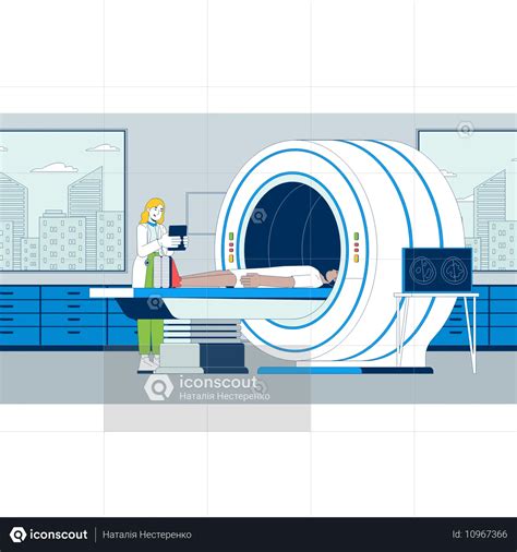 doctor conducting patient mri examination animation  gif