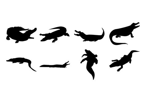 Alligator Silhouettes Vector 131853 Vector Art at Vecteezy