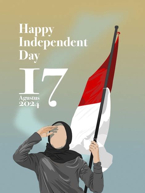 Premium Vector A Poster For Indonesian Independence Day Shows A Woman