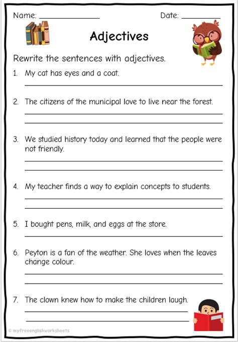 Find The Adjectives Worksheets Worksheets Library