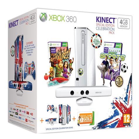 Xbox 360 4gb Console Celebration Pack Incl Kinect Sensor Wireless Controller 3 Month Xbox