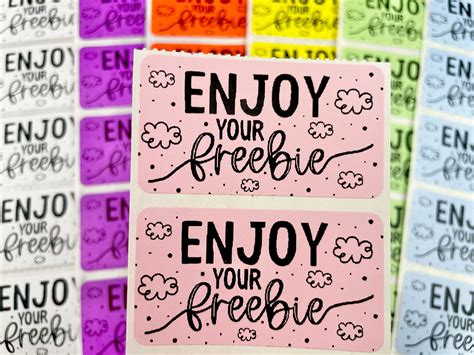 Enjoy Your Freebie Thank You Stickers Thermal Printer Etsy In 2022