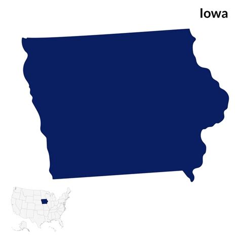 Mapa De Iowa Mapa De Iowa Mapa De Los Estados Unidos Mapa Vector Premium