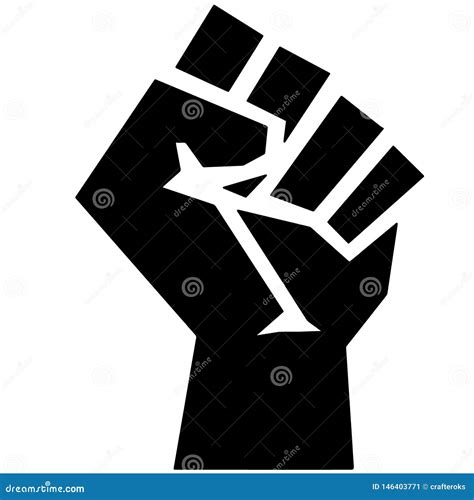 Raised Fist Icon In Black Style Isolated On White Background Hand Gestures Symbol Stock Vector