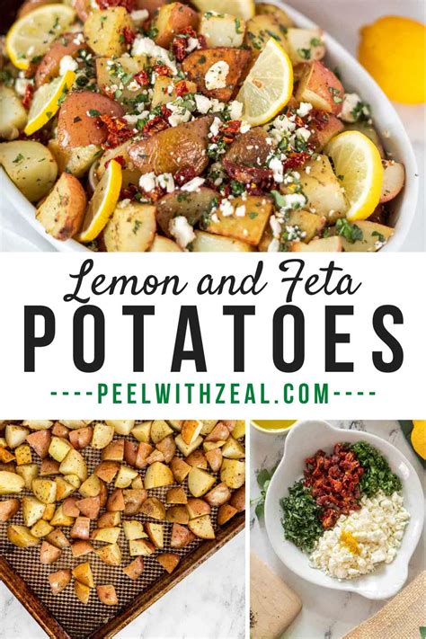 Lemony Greek Roasted Potatoes With Feta Peel With Zeal