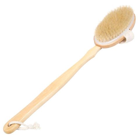 Bluestone Exfoliating Natural Bristle Long Handled Back And Body Brush M010006 The Home Depot