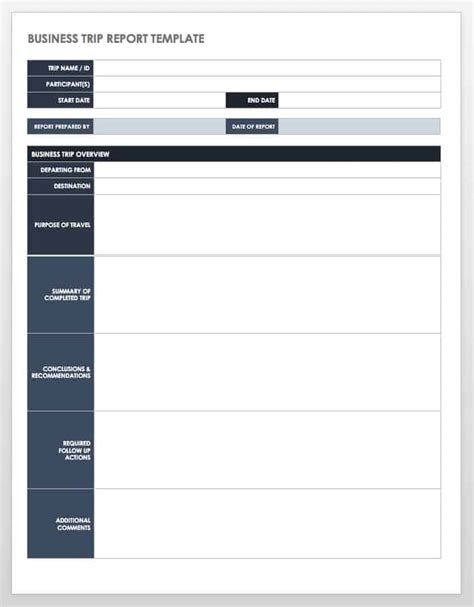 Business Trip Report Template