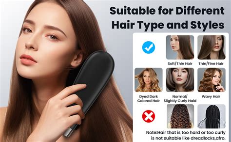 Amazon Portable Cordless Hair Straightener Brush Wireless Ionic Hot Straightening Comb