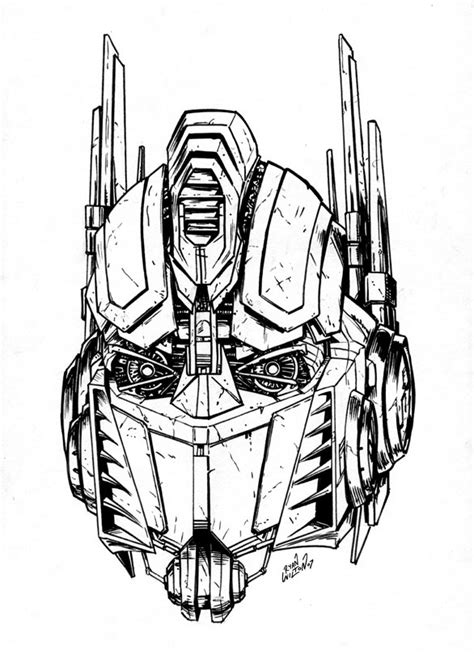 Movie Optimus Prime Head- inks by channandeller on DeviantArt