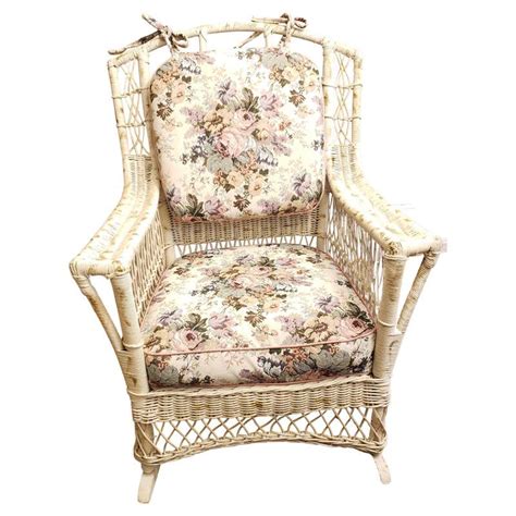 Antique Heywood Wakefield Victorian Wicker Rocking Arm Chair Rattan