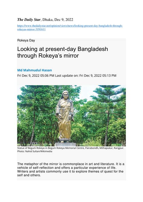 (PDF) Looking at present-day Bangladesh through Rokeya's mirror