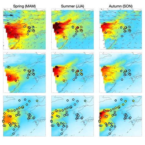 Spatial Distributions Of Annual And Seasonal Mean Aod Nm And