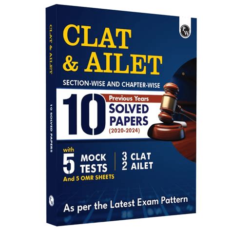 CLAT & AILET 10 Previous Years Solved Papers (2020-2024) Sectionwise ...