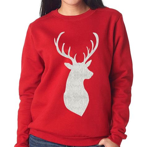 Red And Silver Sparkle Reindeer Sweater Reindeer Sweater Sweaters