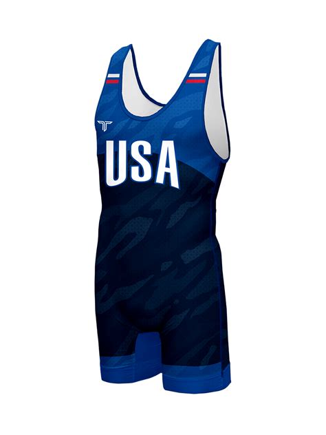 Usa Ghost Camo Wrestling Singlet Takedown Sportswear