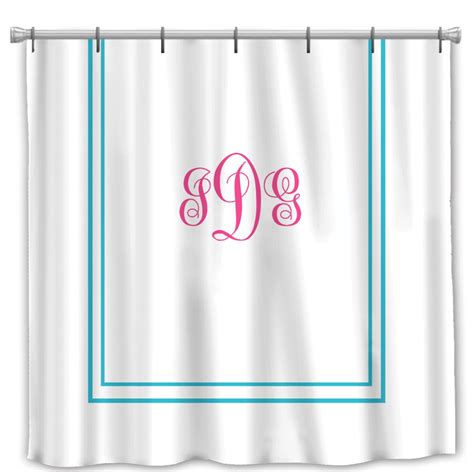 Custom Monogram Shower Curtain Simplicity In White Or Cream Etsy