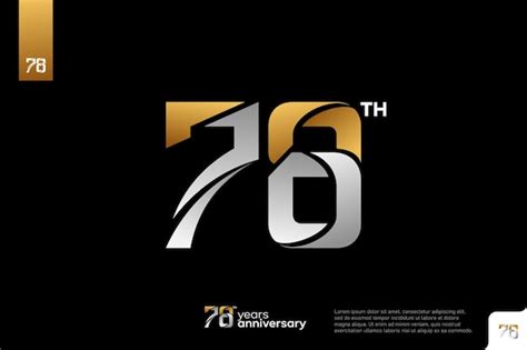 Premium Vector | Gold silver number 78 logo icon design on black ...