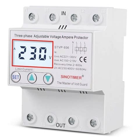 Реле контроля напряжения и тока Sinotimer STVP-936 63A - купить по ...