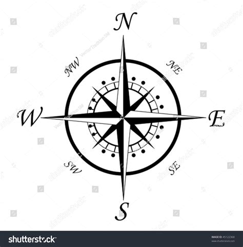 Vector Version Compass Symbol Isolated On White For Design Jpeg Version Is Also Available