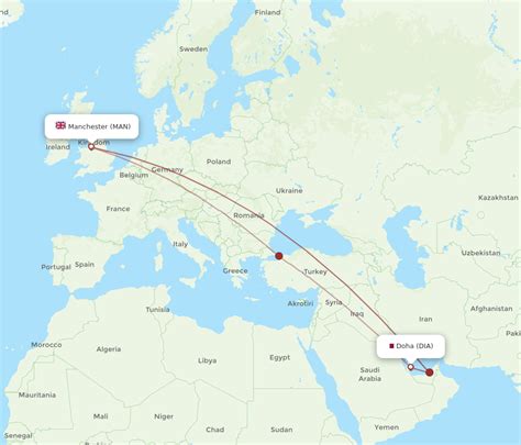 All Flight Routes From Manchester To Doha MAN To DIA Flight Routes