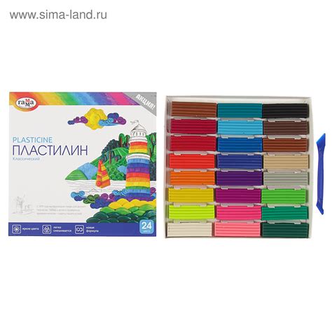 Пластилин 24 цв Классический 480гр со стеком . Классический , Гамма ...