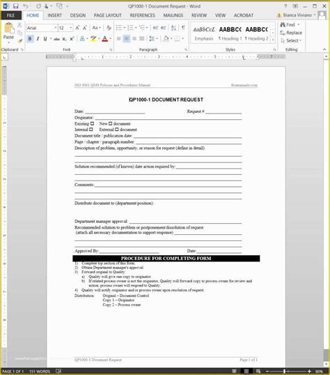 Iso 9001 forms Templates Free Of iso Documentation toolkit ...