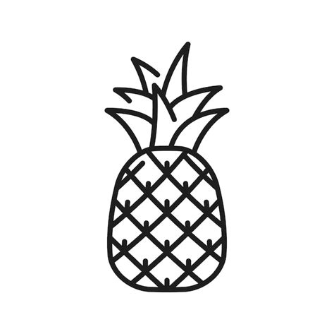 Icône D ananas Isolé De Fruits Tropicaux Ananas Vecteur Premium