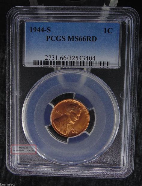 1944 S Lincoln Wheat Cent Penny Pcgs Certified Ms 66 Rd Red 404