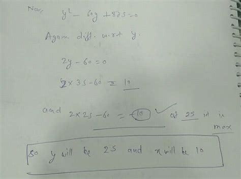 Find Two Positive Numbers X And Y Such That Their Sum Is And The