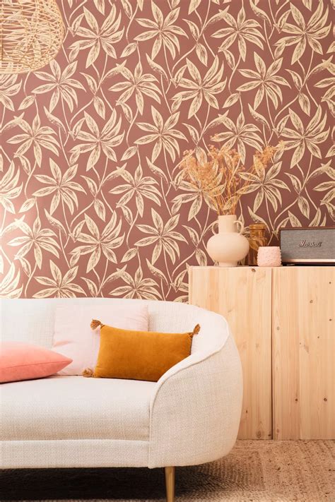 Papier peint Feuille Paradisio beige nude L Epopée de Casélio