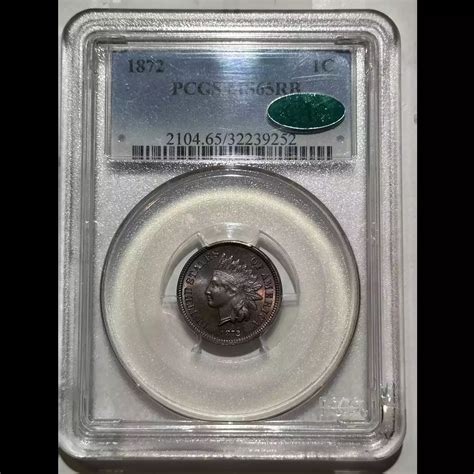 1872 Small Cents Indian Head Pcgs Ms 65 Rb Cac Very Pretty Cac