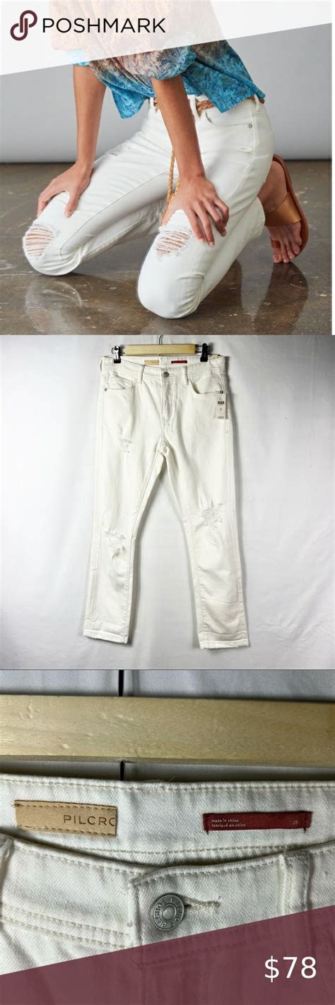 Anthropologie Pilcro And The Letterpress The Slim Boyfriend Jeans White