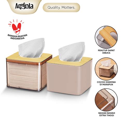 Jual Angola Kotak Tisu Bambu Minimalis D43 D58 Tissue Box Nordic Style