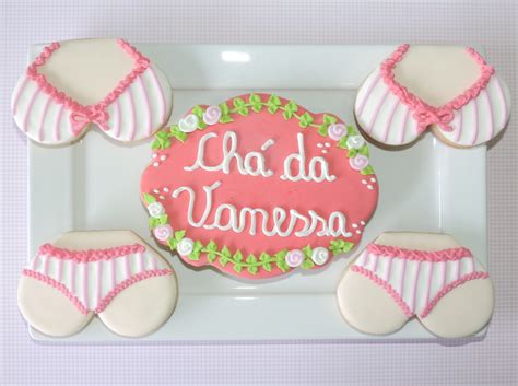 Biscoitos Decorados Chá de Lingerie Rosa Elo