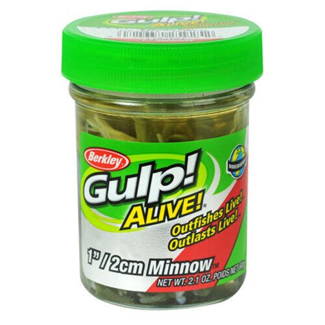 Berkley Gulp Alive Scented Minnow Bait 1 Watermelon Pearl 210 Oz Jar