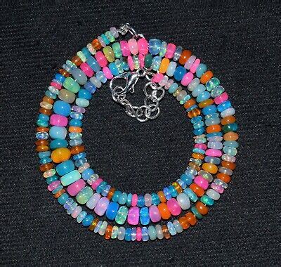 Aaa Natural Ethiopian Opal Wello Fire Opal Gemstone Beads Necklace