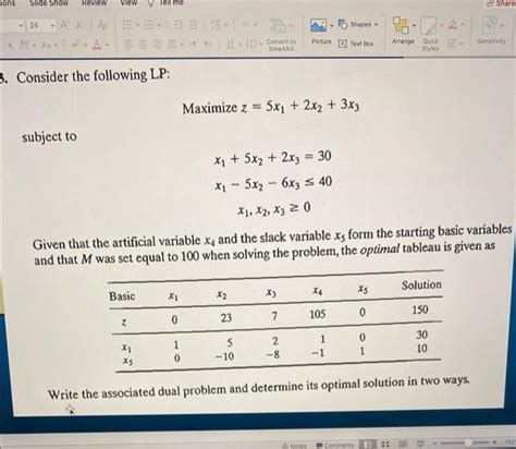 Solved Consider The Following Lp Maximize Z 5x1 2x2 3x3