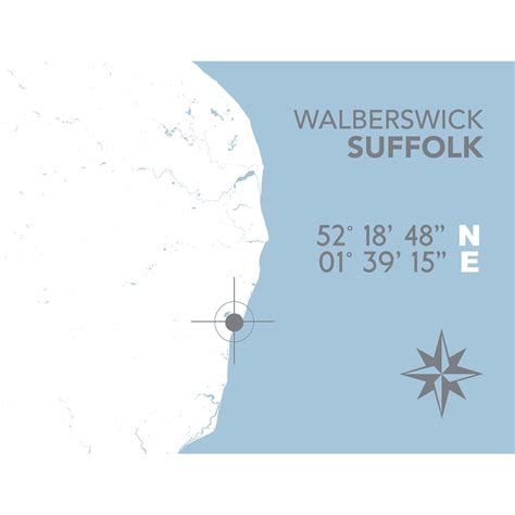 Walberswick Nautical Map Print - Coastal Wall Art /Poster by Seakisses