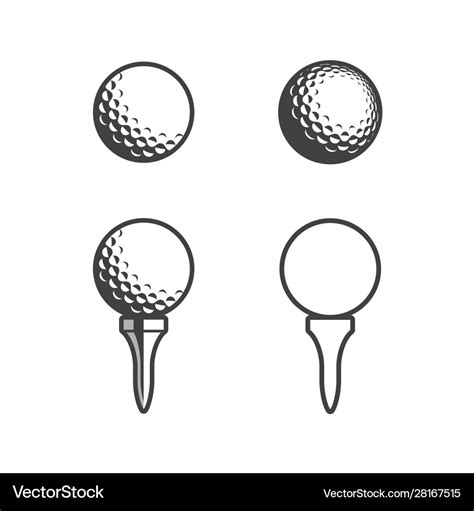 Golf tee and ball icon Royalty Free Vector Image