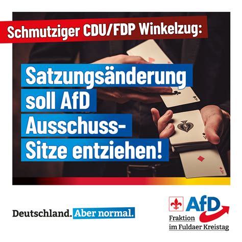 Kreistag Cdu Fdp Antrag Ist Durchschaubares Man Ver Gegen Afd Afd Fulda