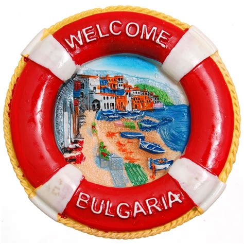 Сувенирна фигурка с магнит - спасителен пояс с морски пейзаж подаръци ...